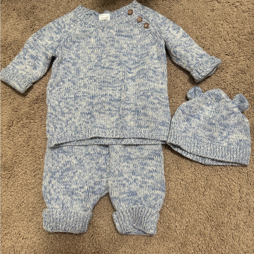 Carter's Blue Knit Baby Sweater with Button Detail